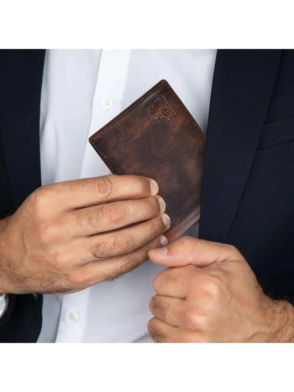 Men's RFID Blocking Leather Wallet | Full Grain Crazy Horse | 2 ID Windows